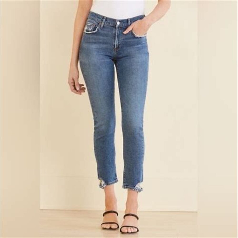 Agolde Denim Toni Slim Ankle Jeans Stratosphere A133F 3002 Distressed Size 29